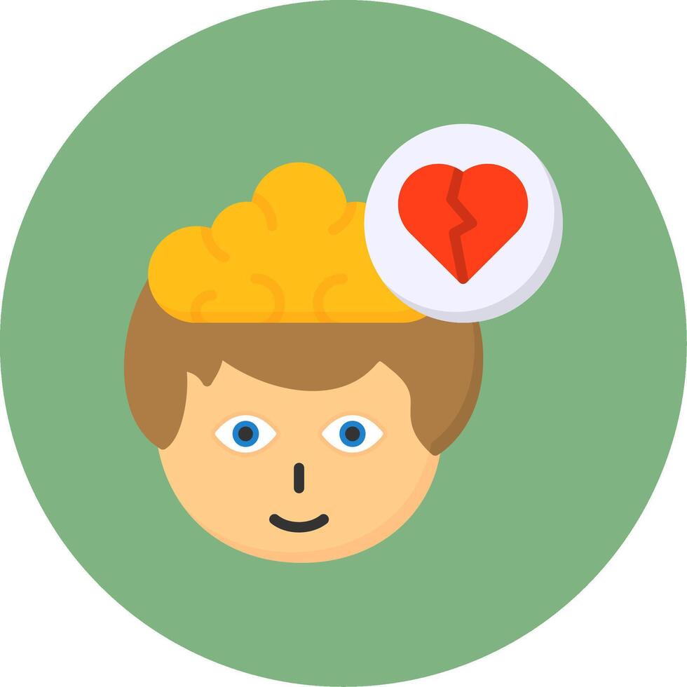 Heartbreak Flat Circle Style Icon vector