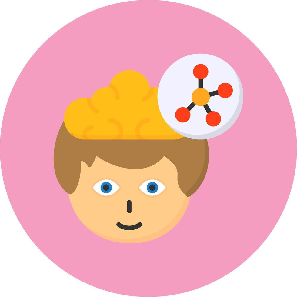Mind Flat Circle Style Icon vector