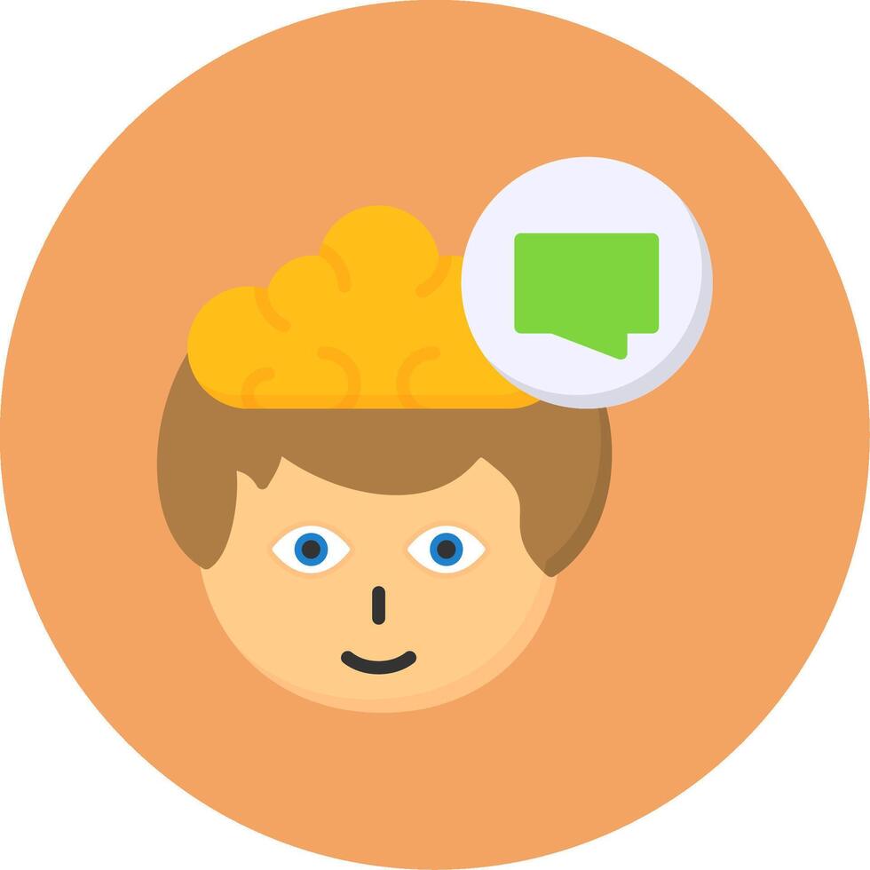 Inner Dialogue Flat Circle Style Icon vector