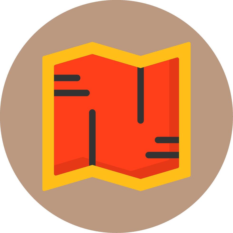 Map Flat Circle Style Icon vector
