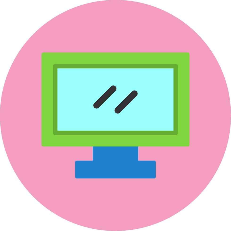 LCD Flat Circle Style Icon vector