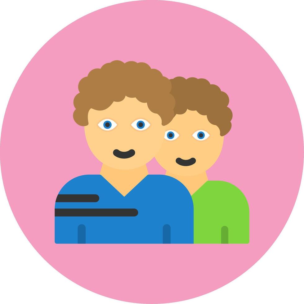 Team Flat Circle Style Icon vector