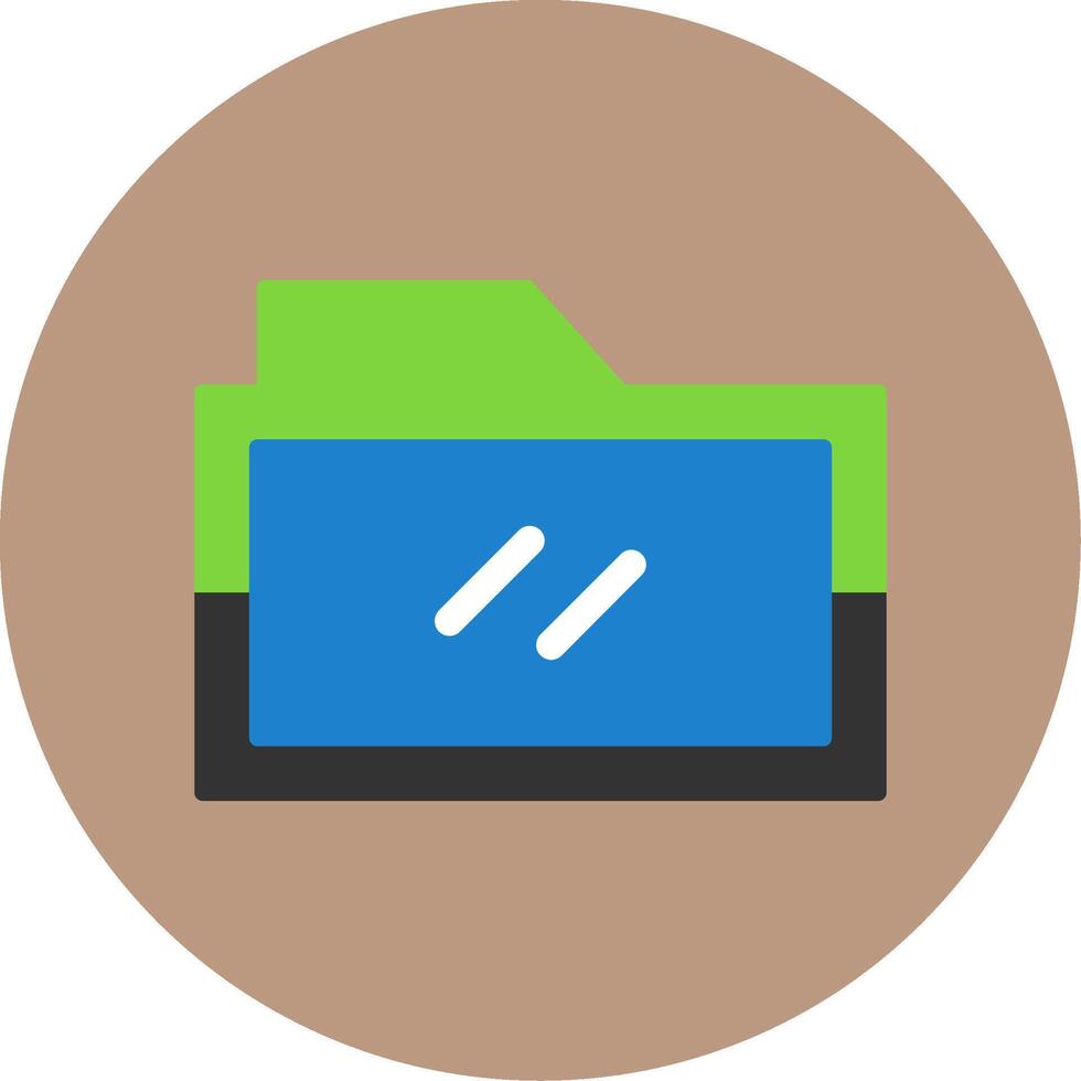 Folder Flat Circle Style Icon vector