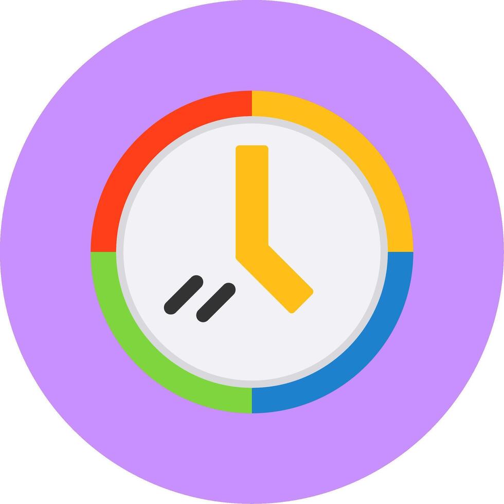 Clock Flat Circle Style Icon vector