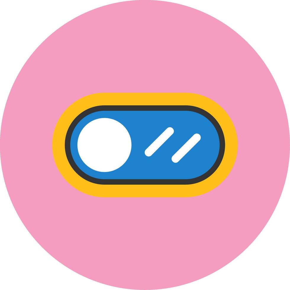 Toggle Button Flat Circle Style Icon vector