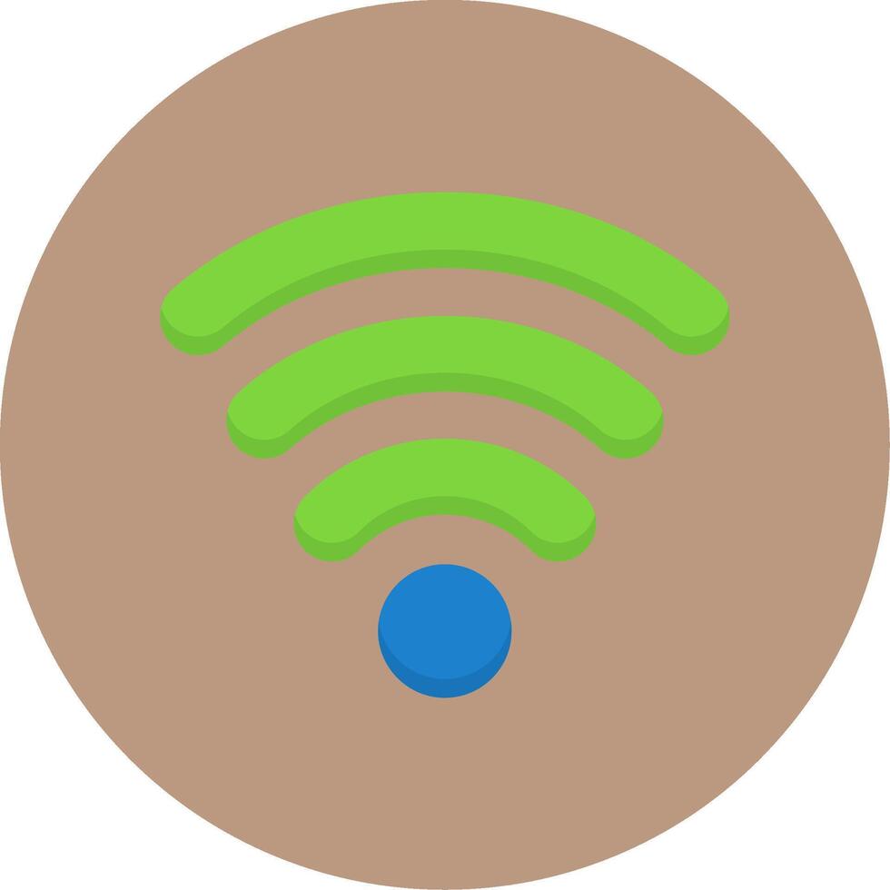 Wifi Signals Flat Circle Style Icon vector