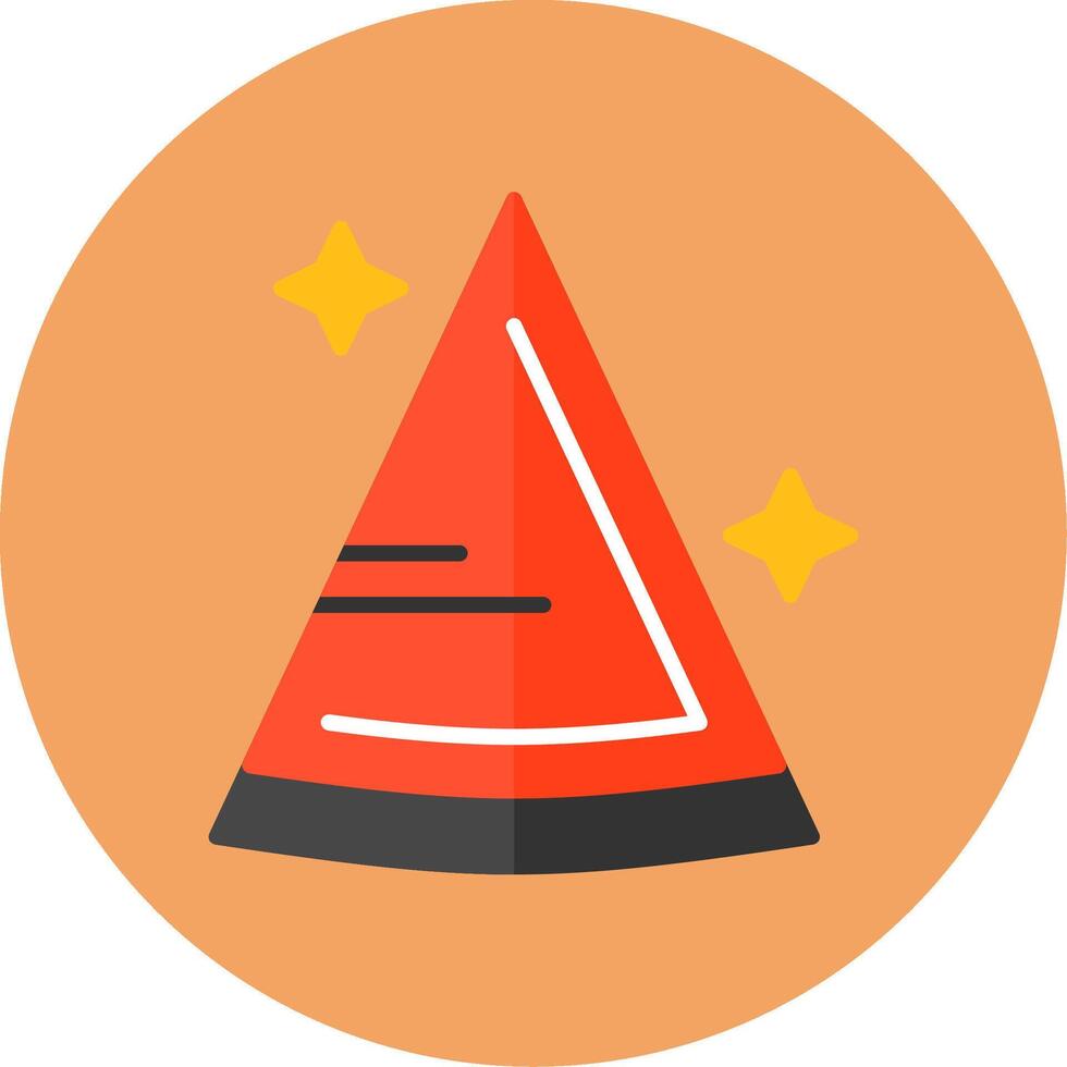 Party hat Flat Circle Style Icon vector
