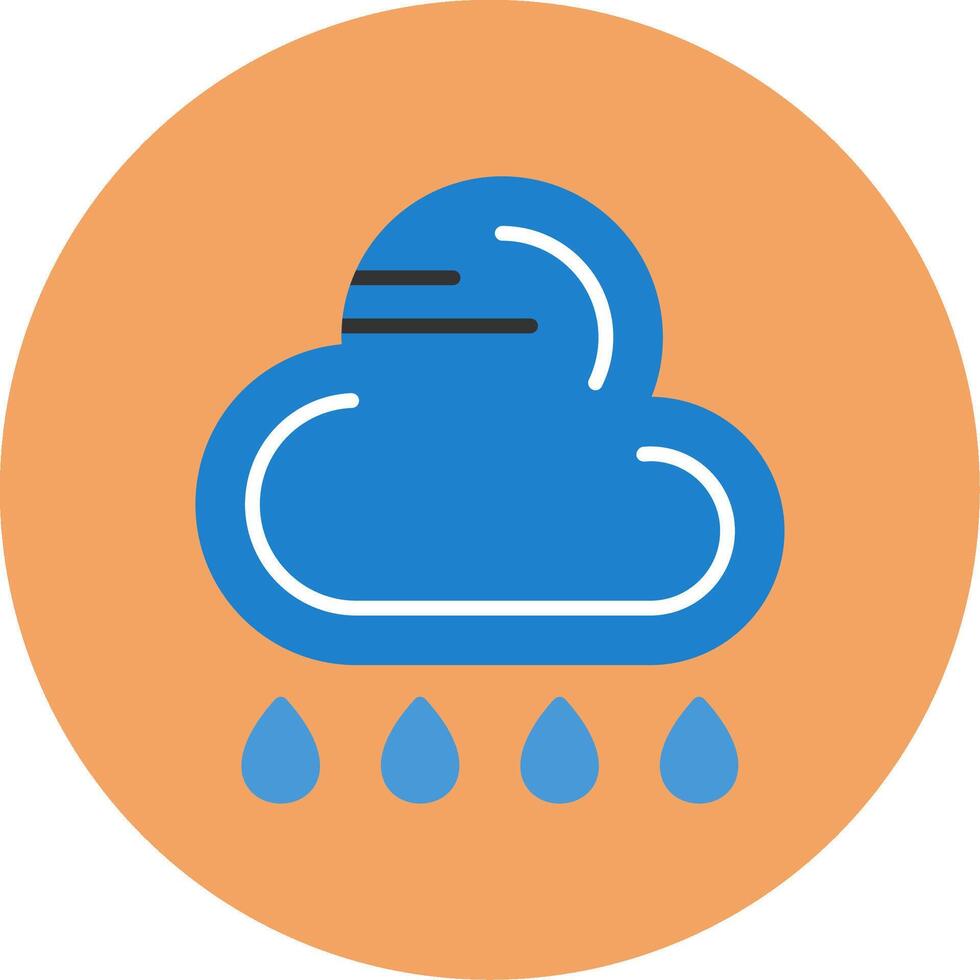 Rain Flat Circle Style Icon vector