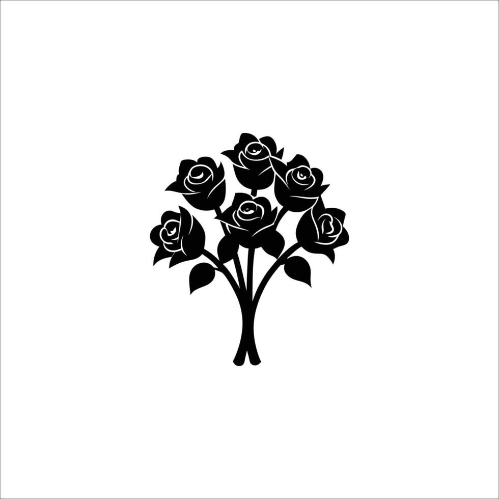 Elegant Black and White Rose Bouquet Design vector