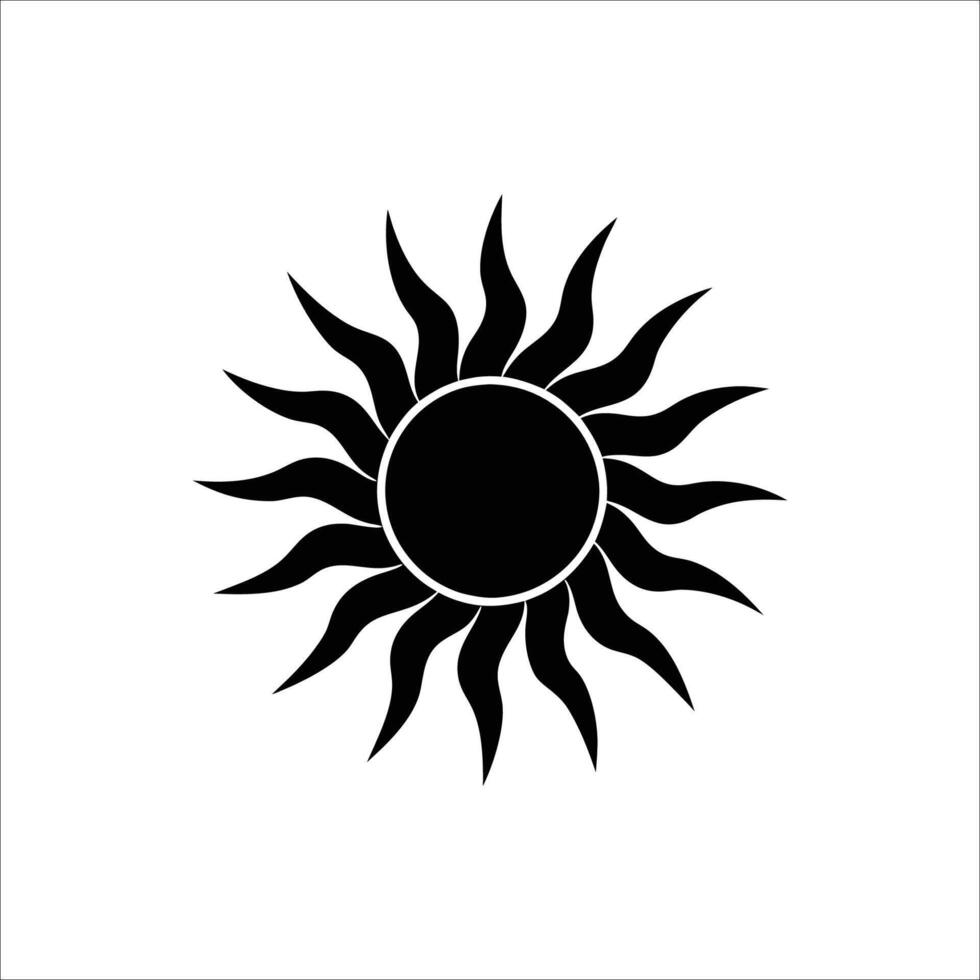 Simple black sun graphic design for logo or icon. vector