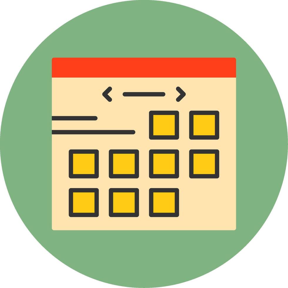 Calendar Flat Circle Style Icon vector
