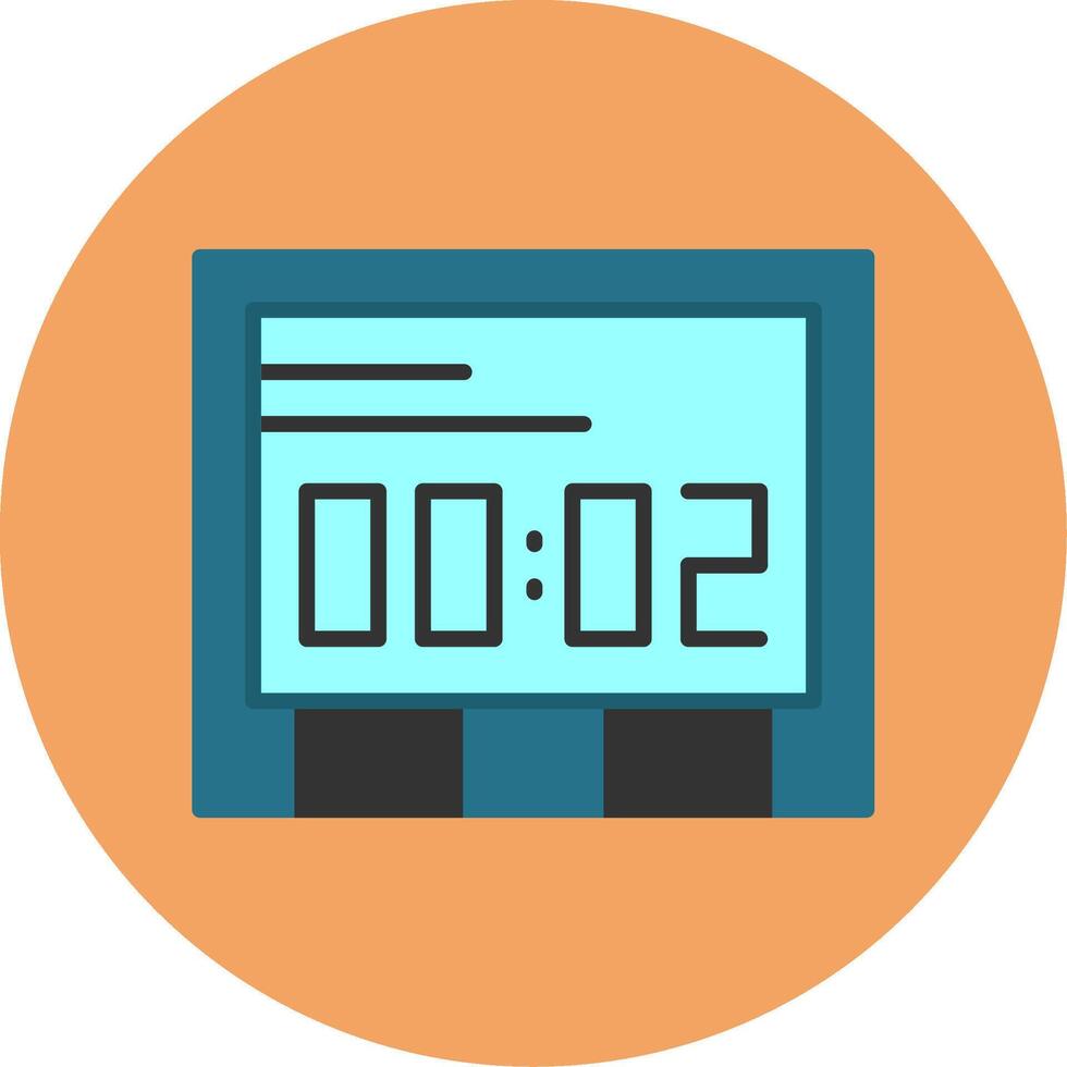 Clock Flat Circle Style Icon vector