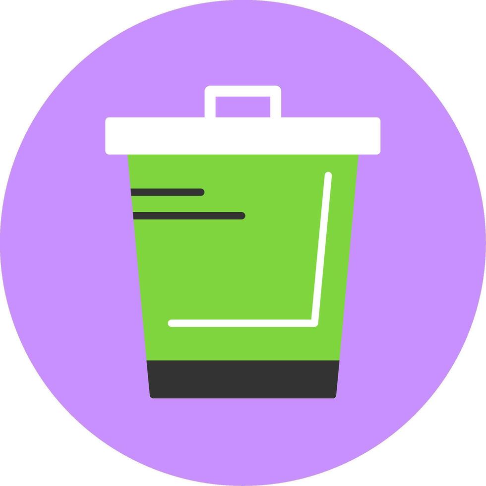 Trash Flat Circle Style Icon vector