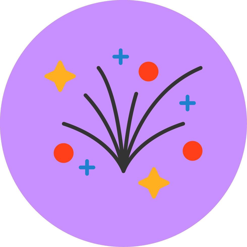 Fireworks Flat Circle Style Icon vector