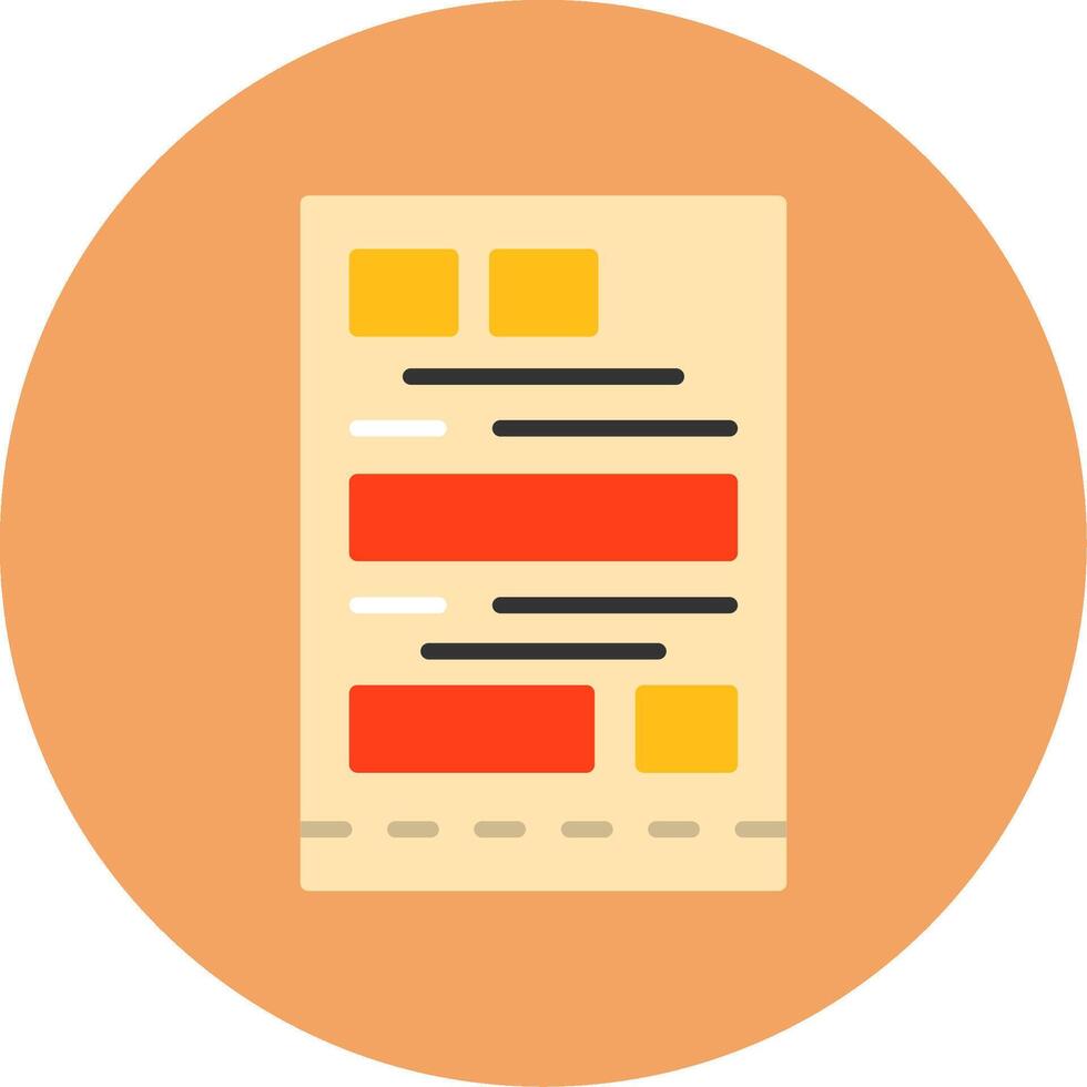Receipt Flat Circle Style Icon vector