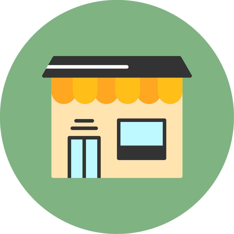 Storefront Flat Circle Style Icon vector