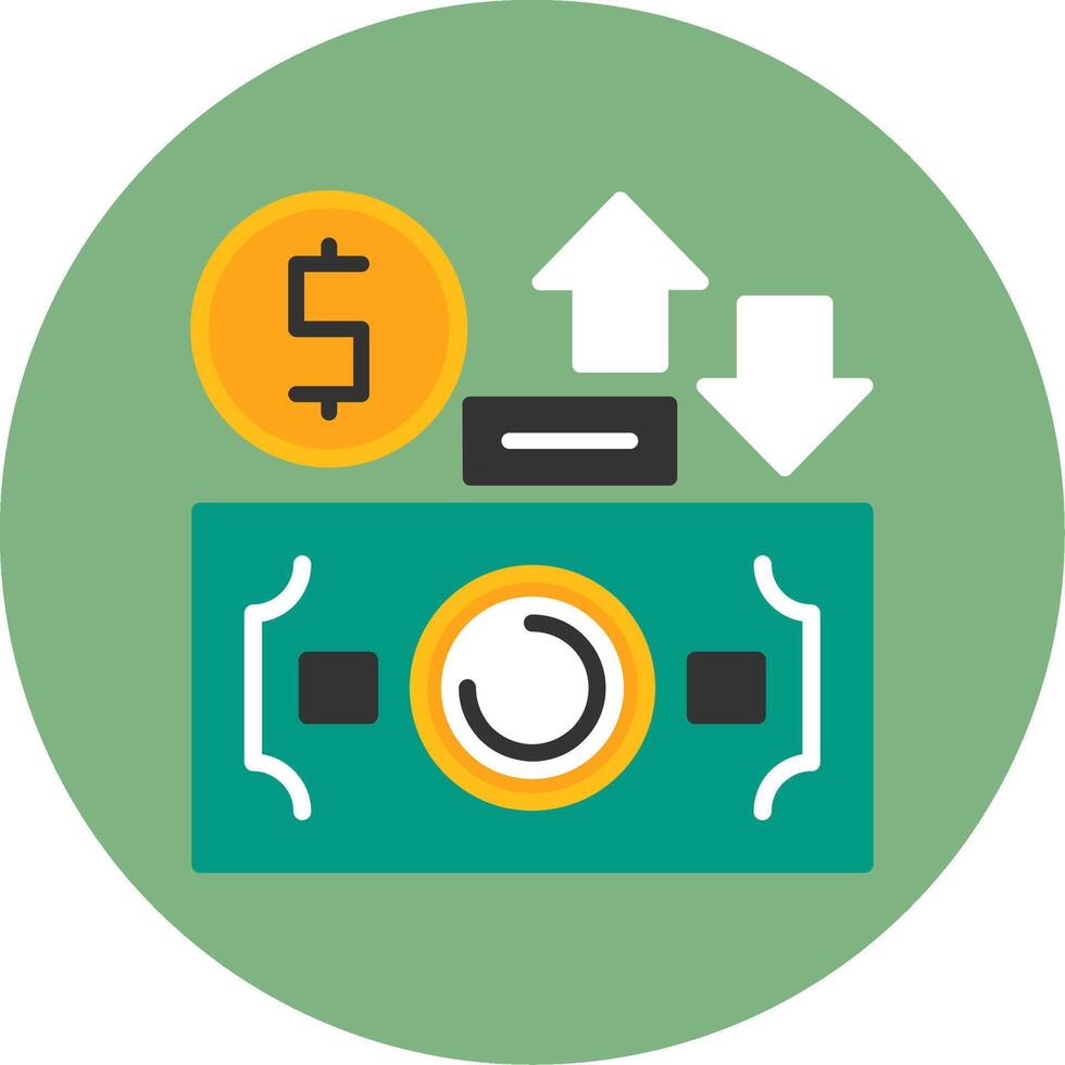 Exchange rate Flat Circle Style Icon vector