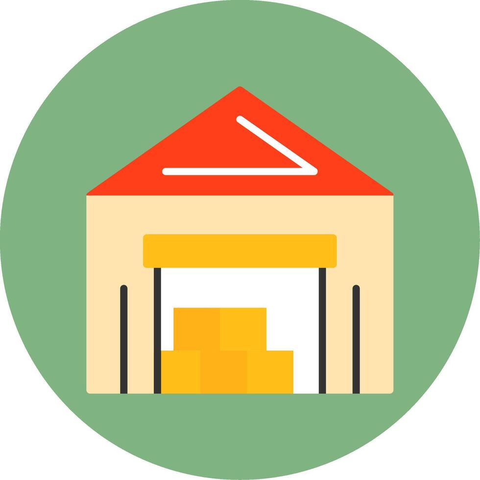 Warehouse Flat Circle Style Icon vector