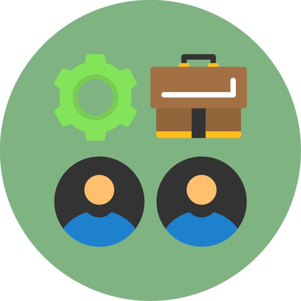 Group Flat Circle Style Icon vector