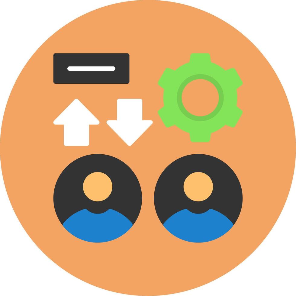 Teamwork Flat Circle Style Icon vector