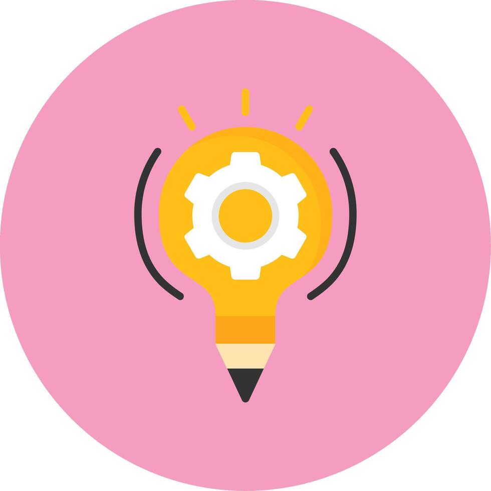 Creativity Flat Circle Style Icon vector