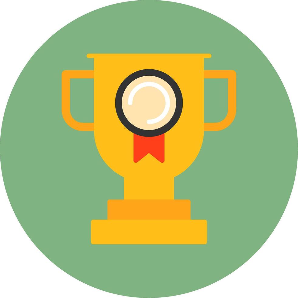 Trophy Flat Circle Style Icon vector