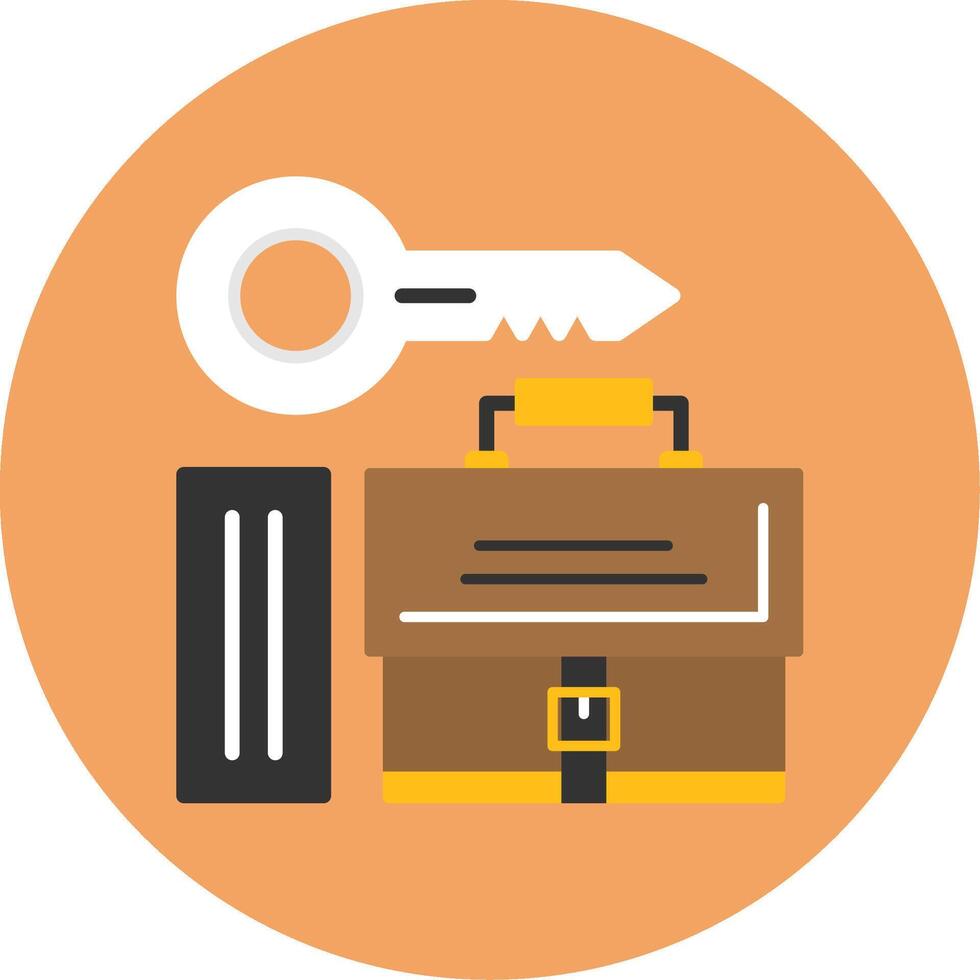 Key Flat Circle Style Icon vector