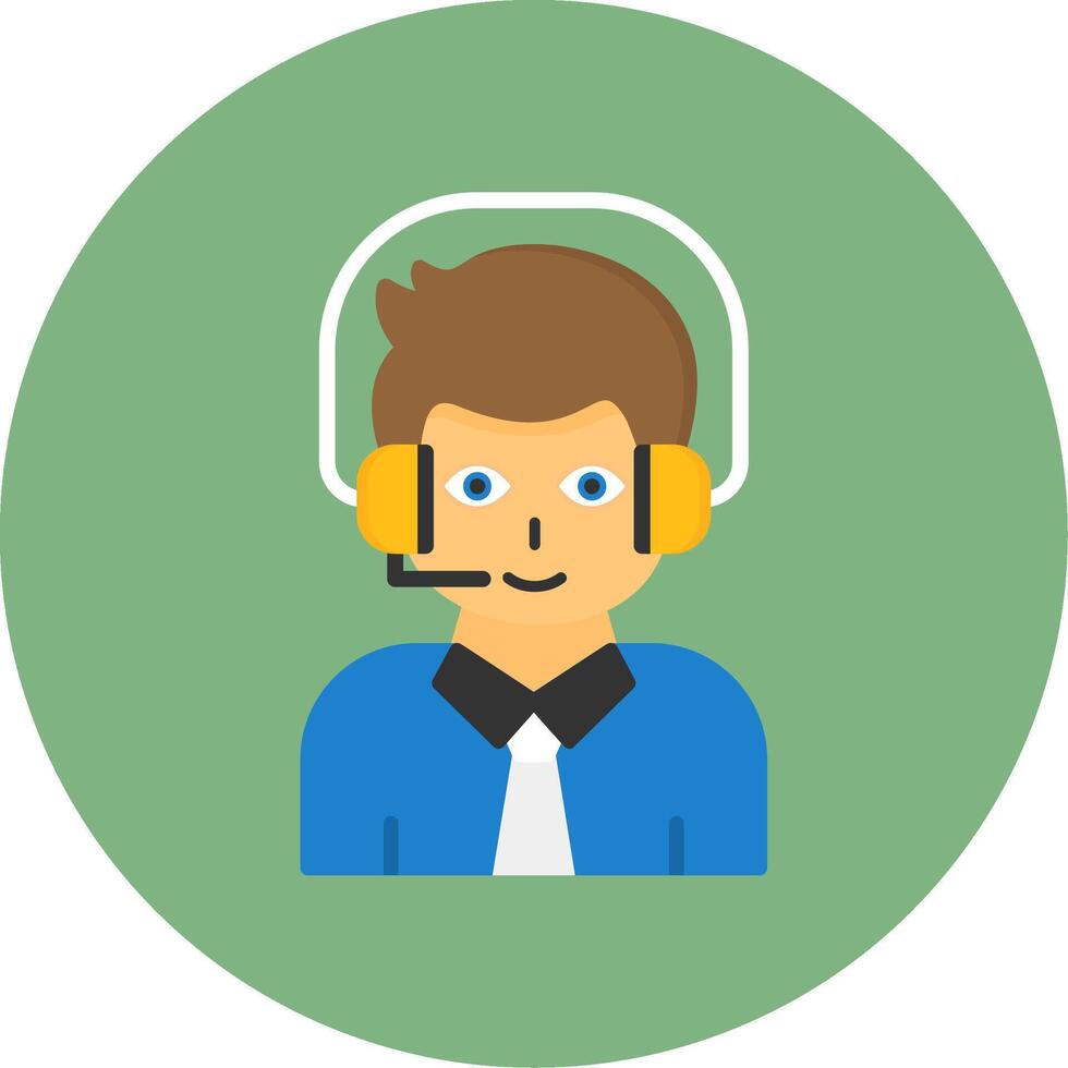 Helpdesk Flat Circle Style Icon vector