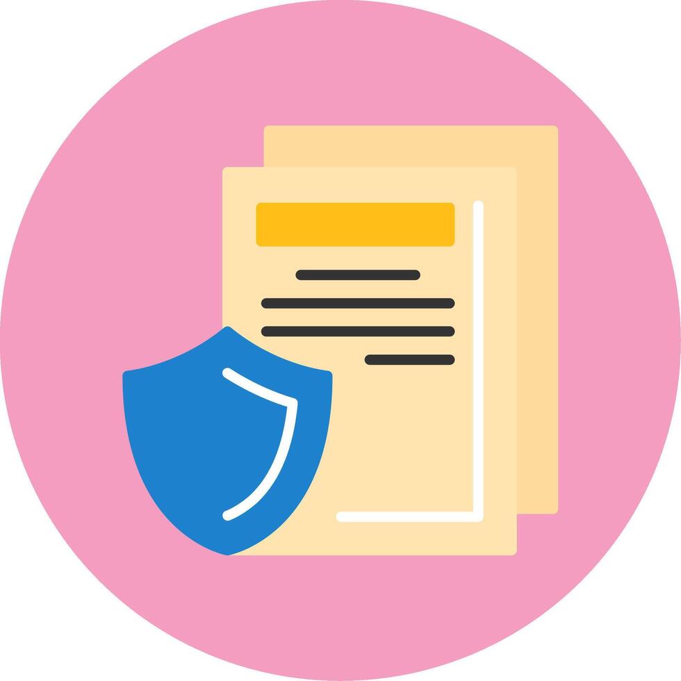 Document protection Flat Circle Style Icon vector