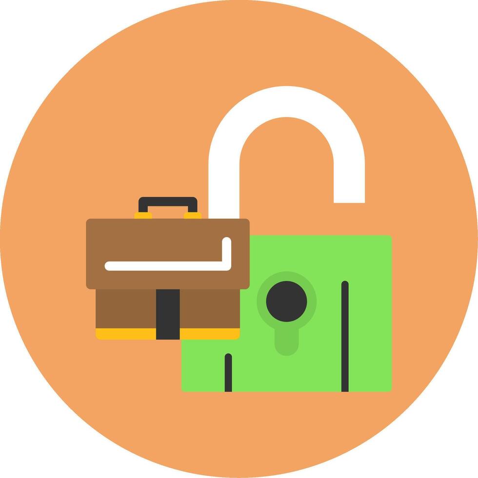 Unlock Flat Circle Style Icon vector