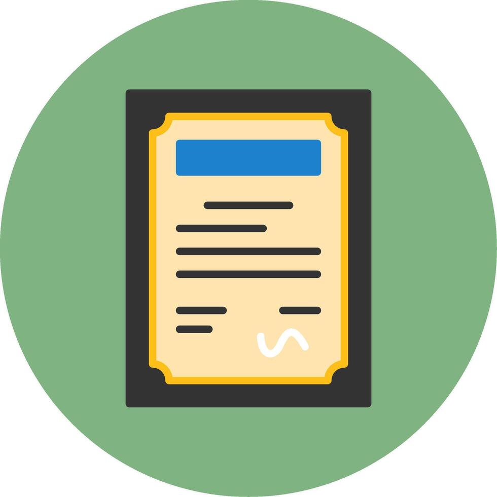 Certificate Flat Circle Style Icon vector
