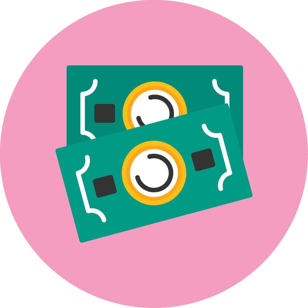 Banknote Flat Circle Style Icon vector