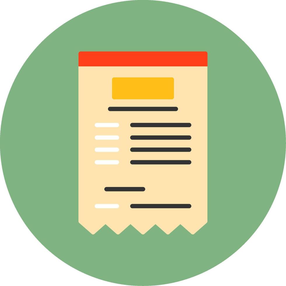Invoice Flat Circle Style Icon vector