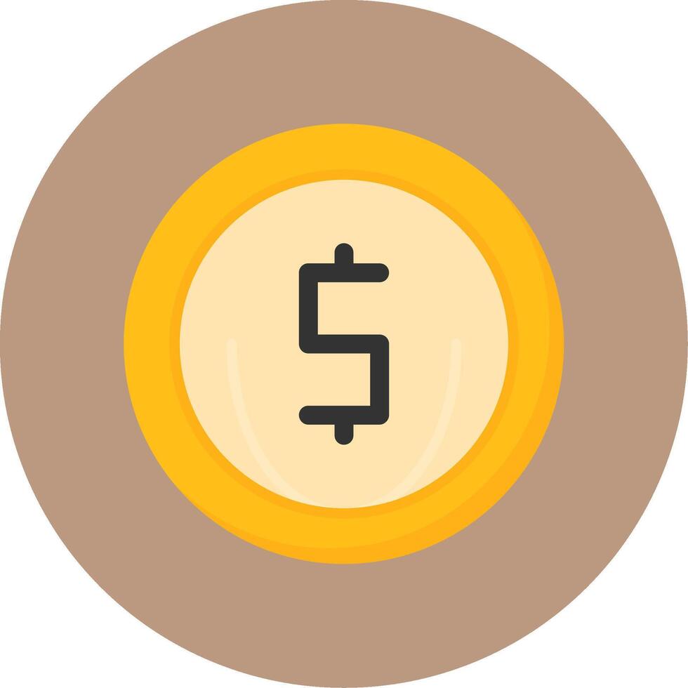 Coin Flat Circle Style Icon vector