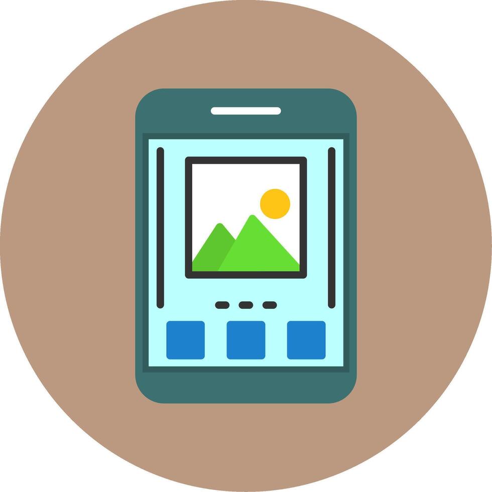 Image Flat Circle Style Icon vector
