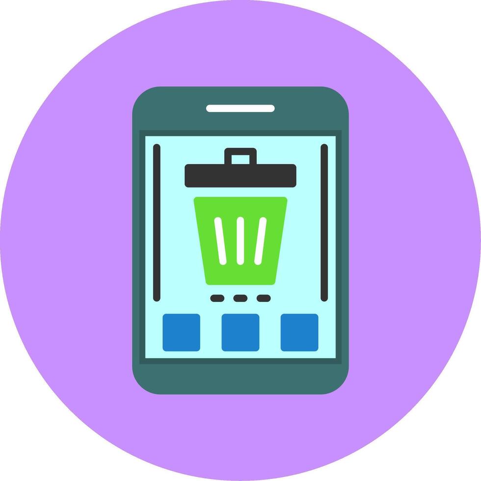 Trash Flat Circle Style Icon vector