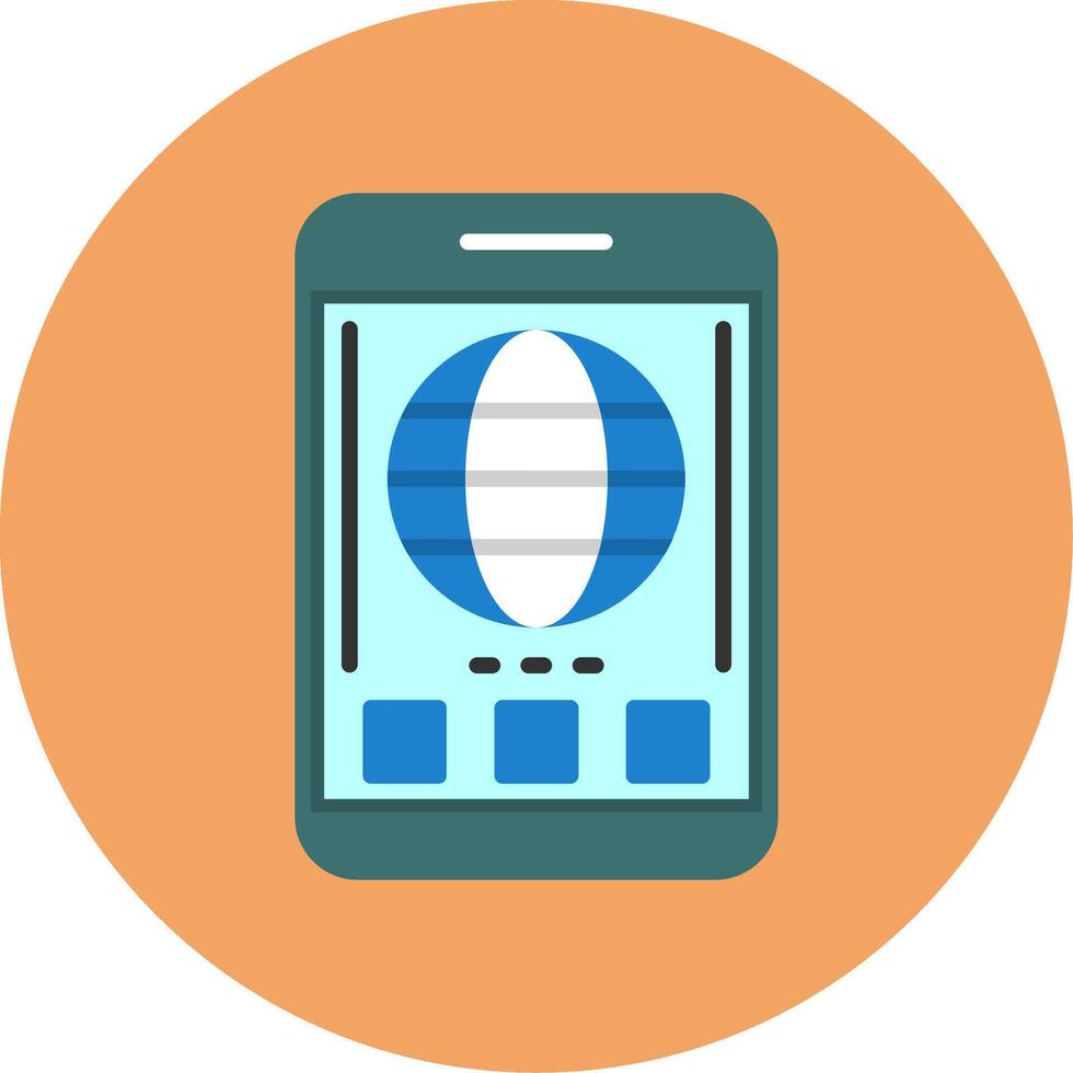 Globe Flat Circle Style Icon vector