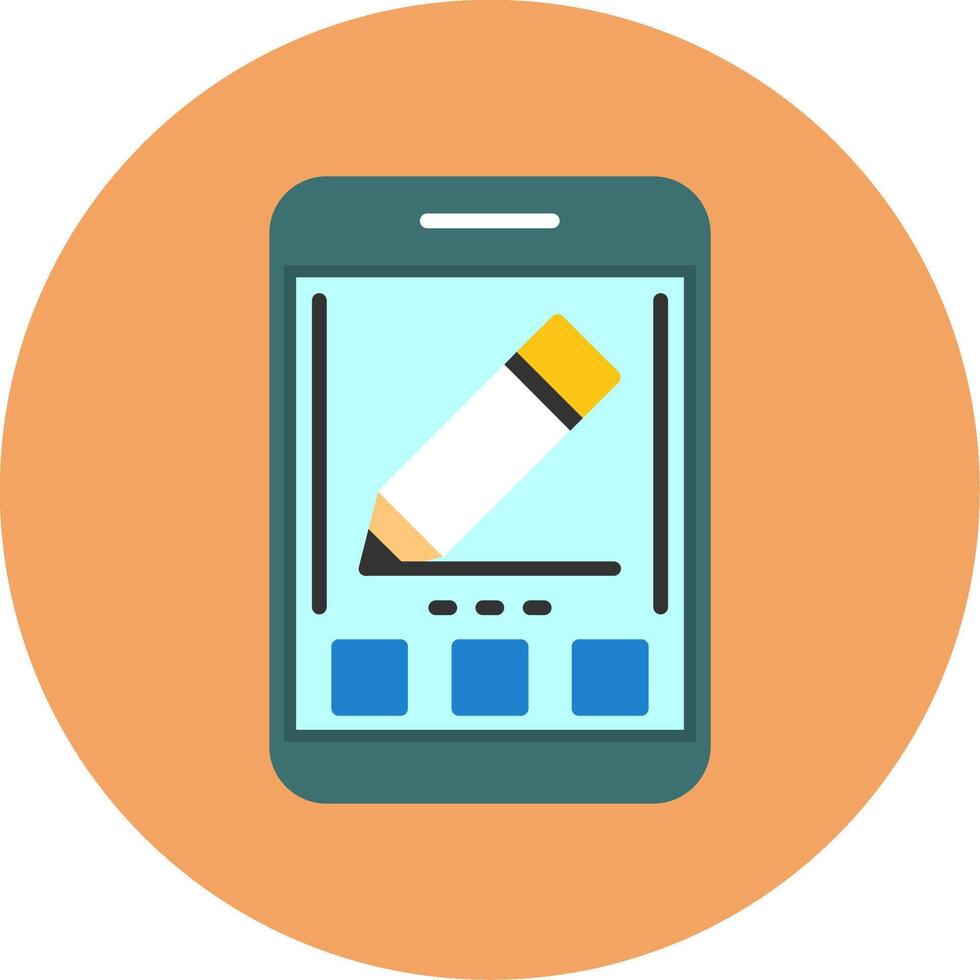 Edit Flat Circle Style Icon vector