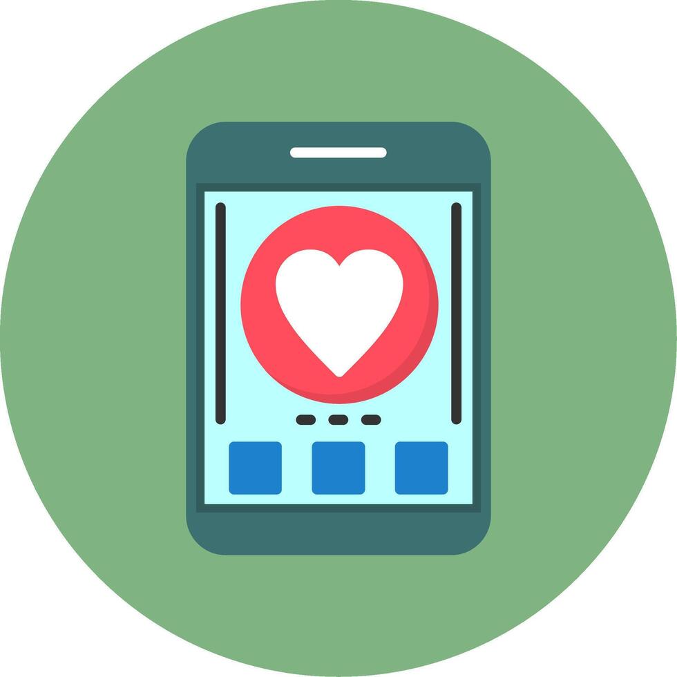 Like Flat Circle Style Icon vector