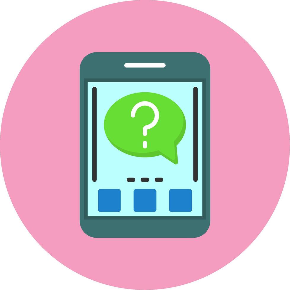 Question Flat Circle Style Icon vector