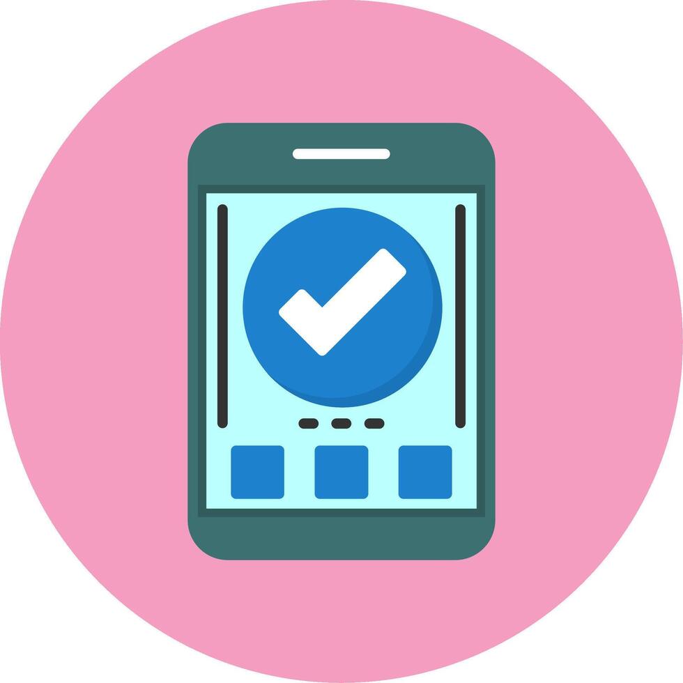 Checkmark Flat Circle Style Icon vector