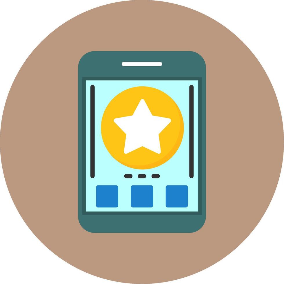 Star Flat Circle Style Icon vector