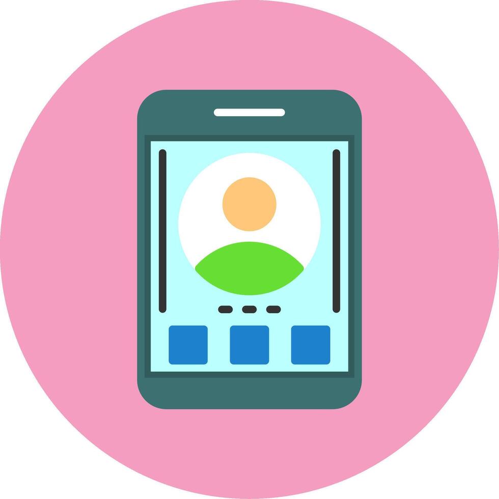 Profile Flat Circle Style Icon vector
