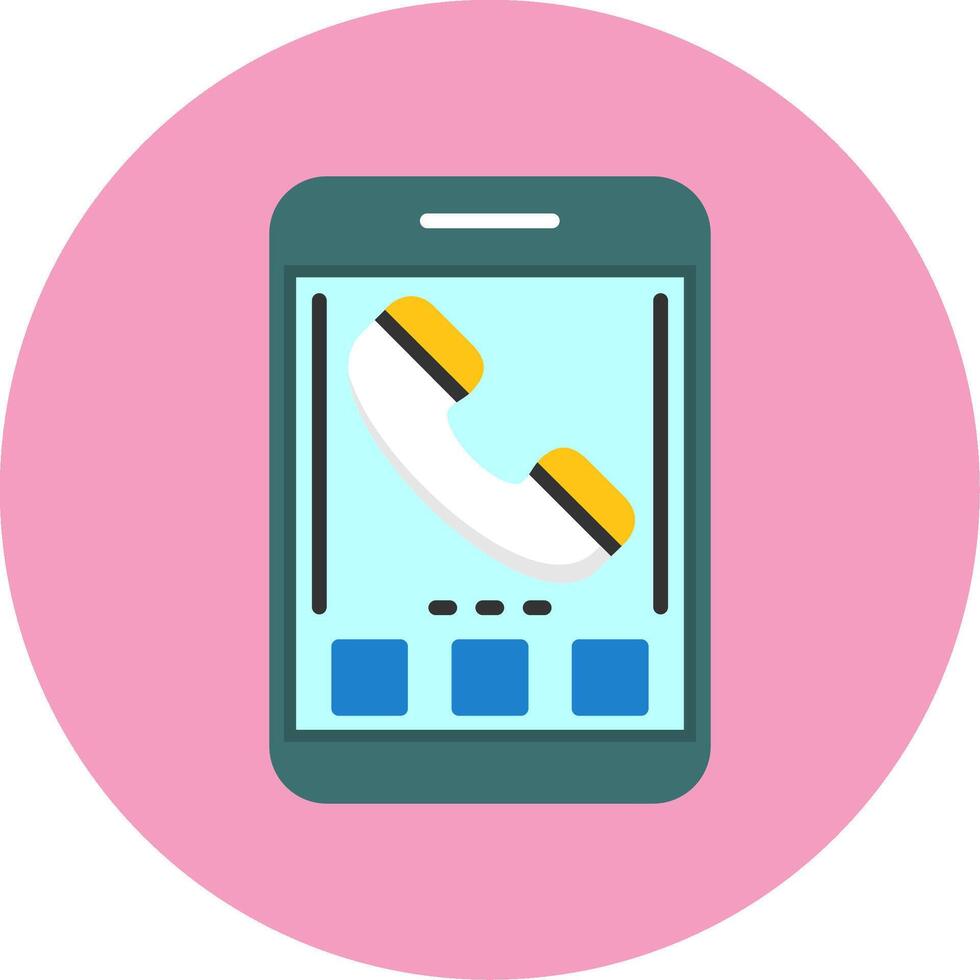 Phone Flat Circle Style Icon vector