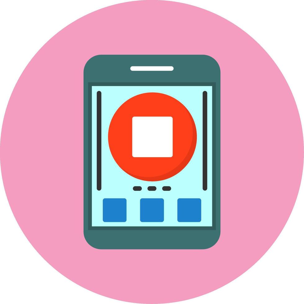 Stop Flat Circle Style Icon vector