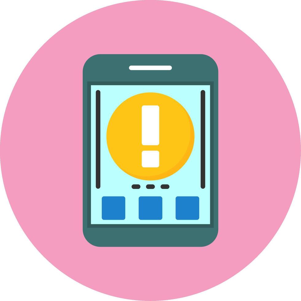 Warning Flat Circle Style Icon vector