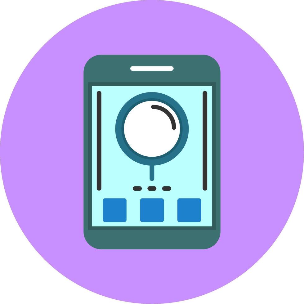 Search Flat Circle Style Icon vector