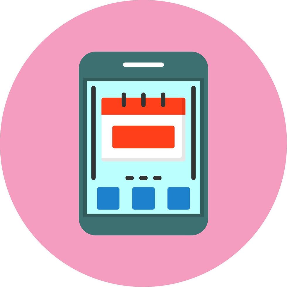 Calendar Flat Circle Style Icon vector