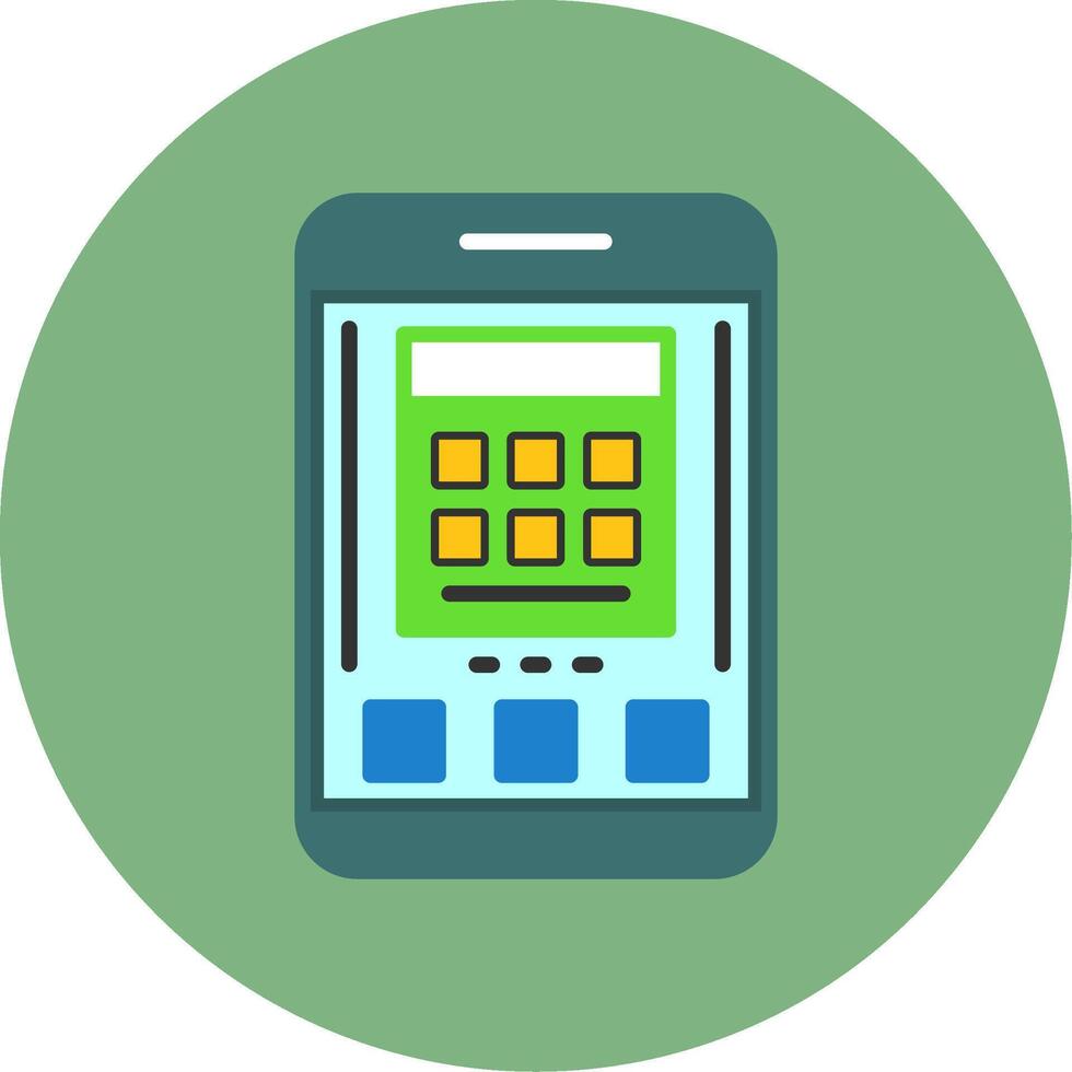 Calculator Flat Circle Style Icon vector