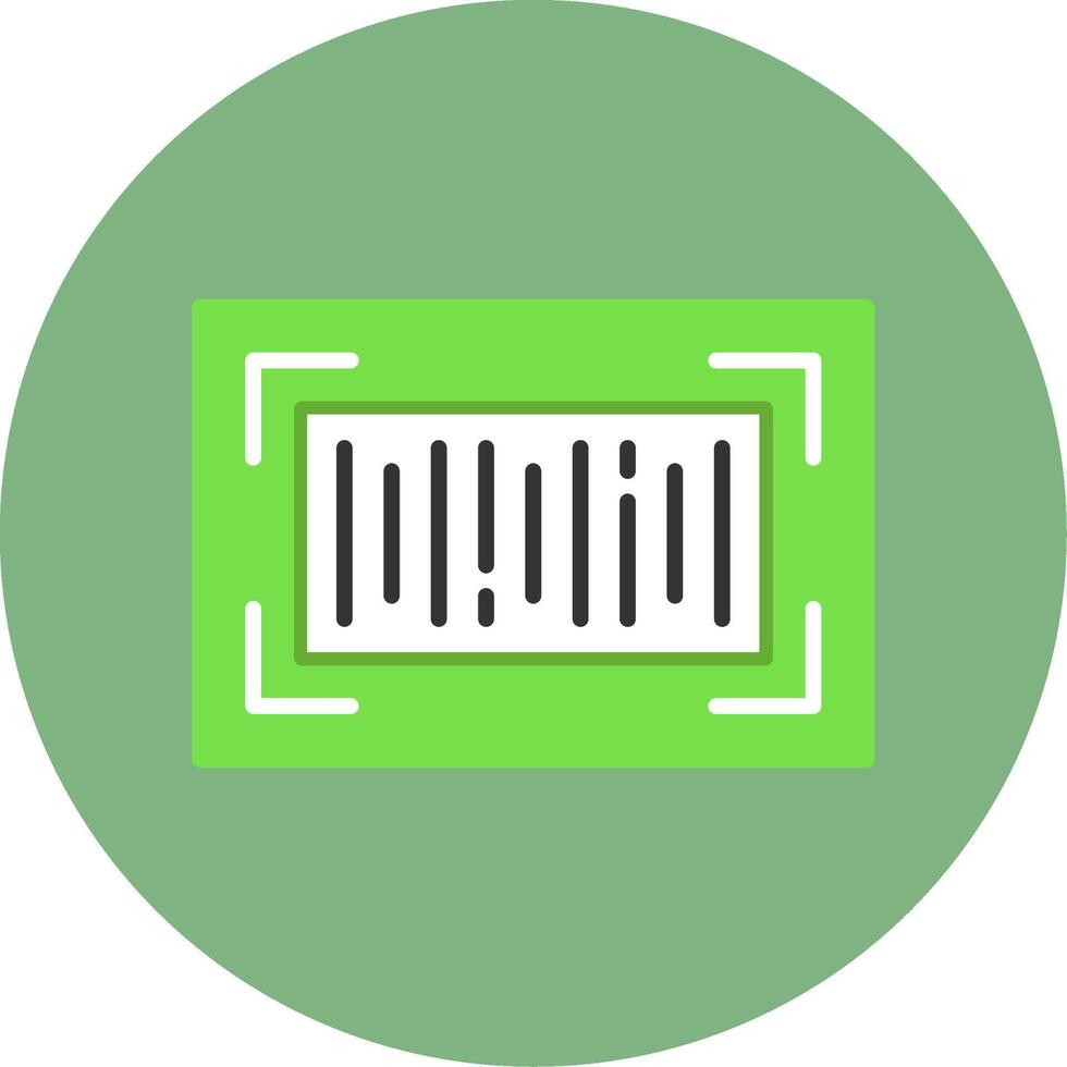 Barcode Flat Circle Style Icon vector